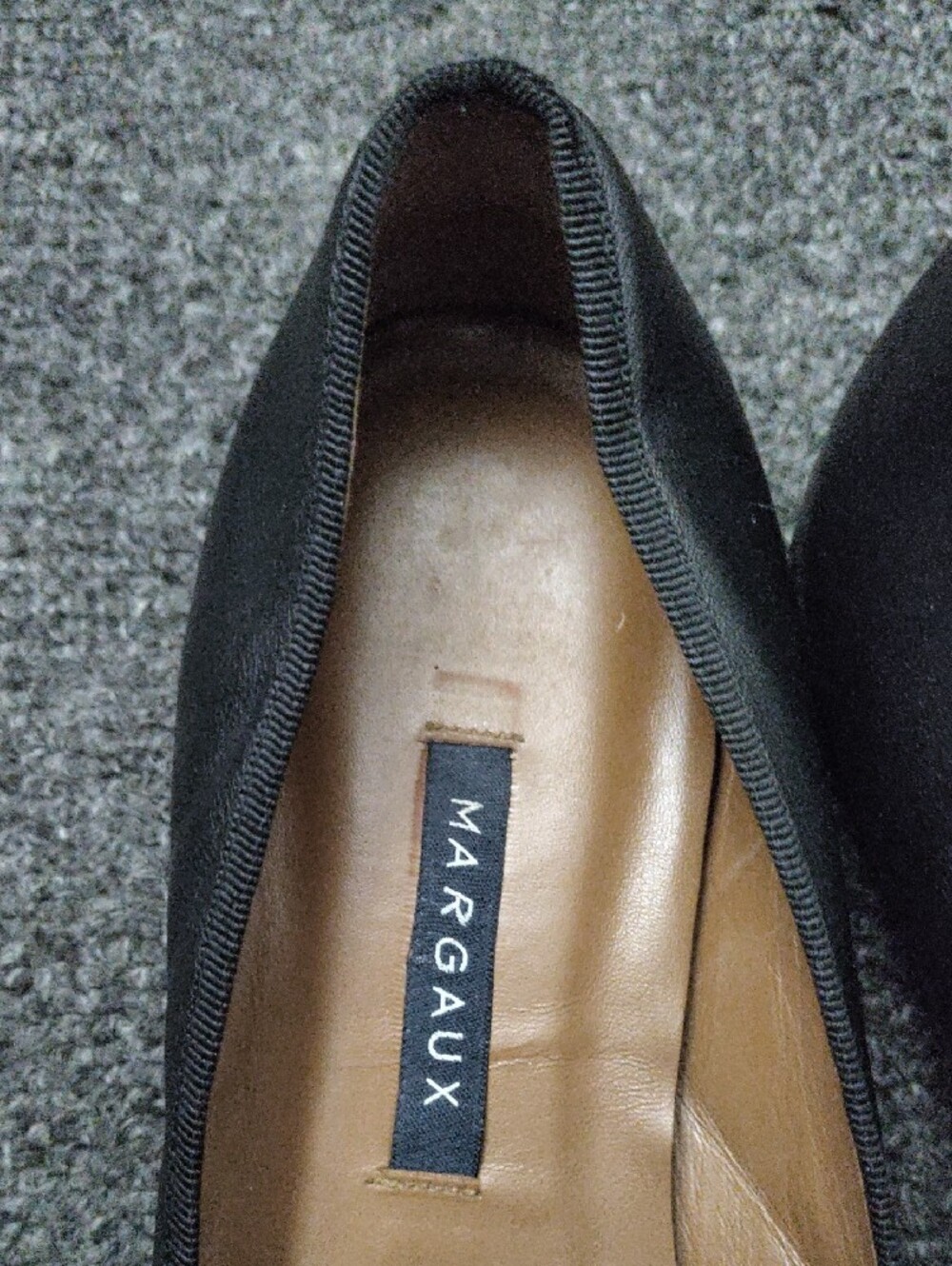 Margaux Black Pointed Toe Leather Ballet Flats with Bow - Picture 3 of 10